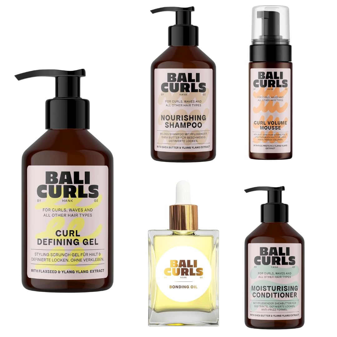 BALI CURLS Complete Care Set – Vollständige Lockenpflege-Routine mit Shampoo, Conditioner, Styling & Pflege – Für definierte, voluminöse & gesunde Curls