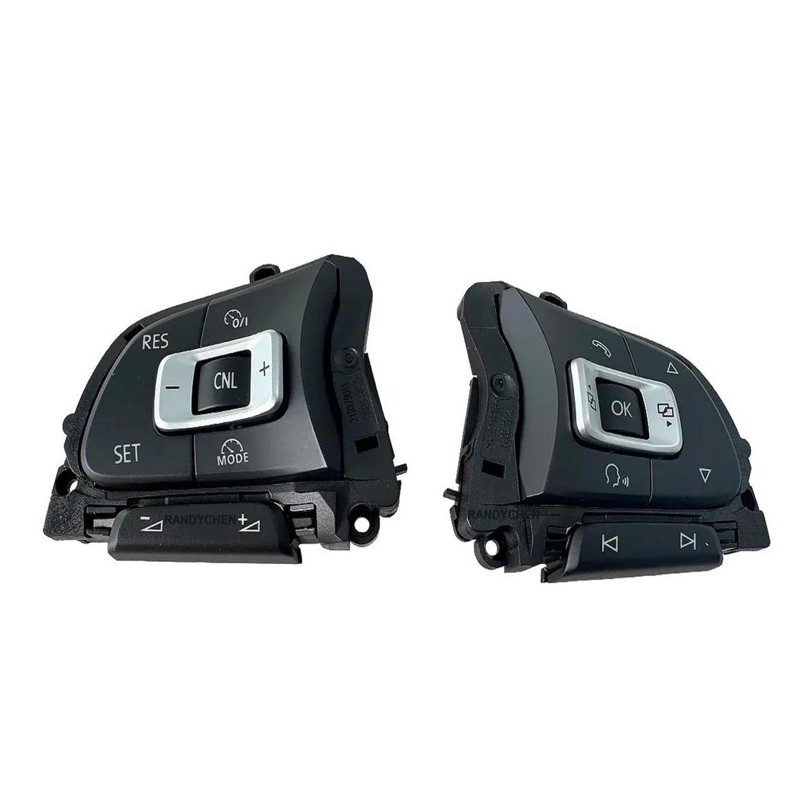 Volante Multifunzione Tasto Per VW Per Golf 7 7.5 Per Sportsvan Per Variante Per E-Golf MK7 5G0959442 1x/2x Volante Multifunzione Pulsante Interruttore Copertura Lunetta(1 Pair-2PCS)