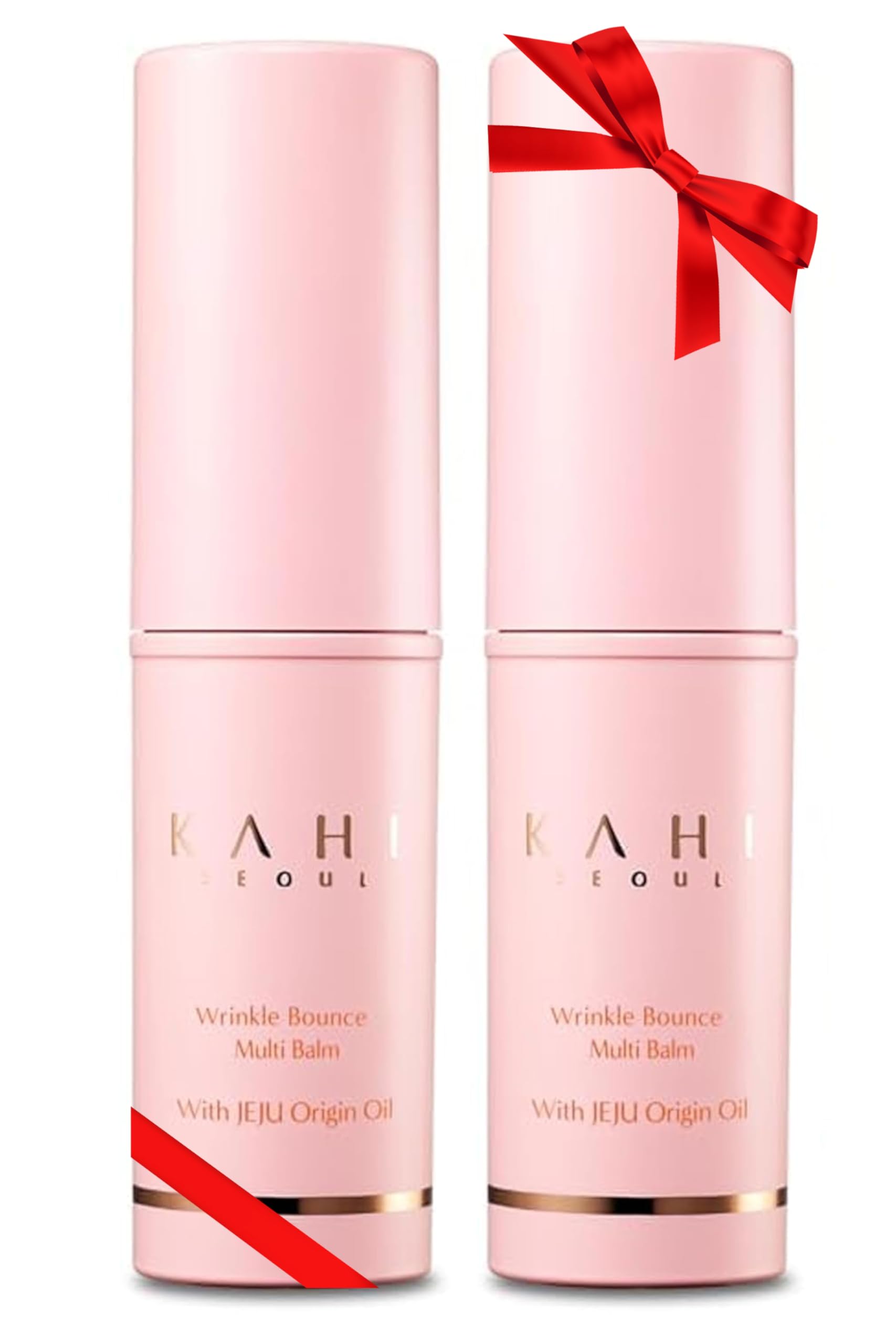 KAHI Wrinkle Bounce Multi Balm - DUO EDITION | All-in-One Hydrating Balm Eye Cream Make Up Base & Moisture Stick | Daily Moisturizer Stick with Salmon-derived sodium DNA (0.32 oz - Pack of 2)