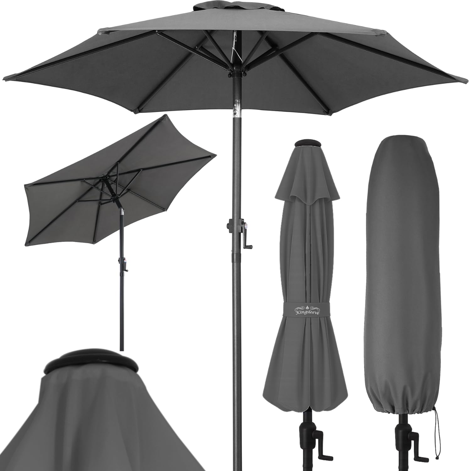 Kingsleeve® Anthracite Parasol Fiji 2M Crank & Tilt
