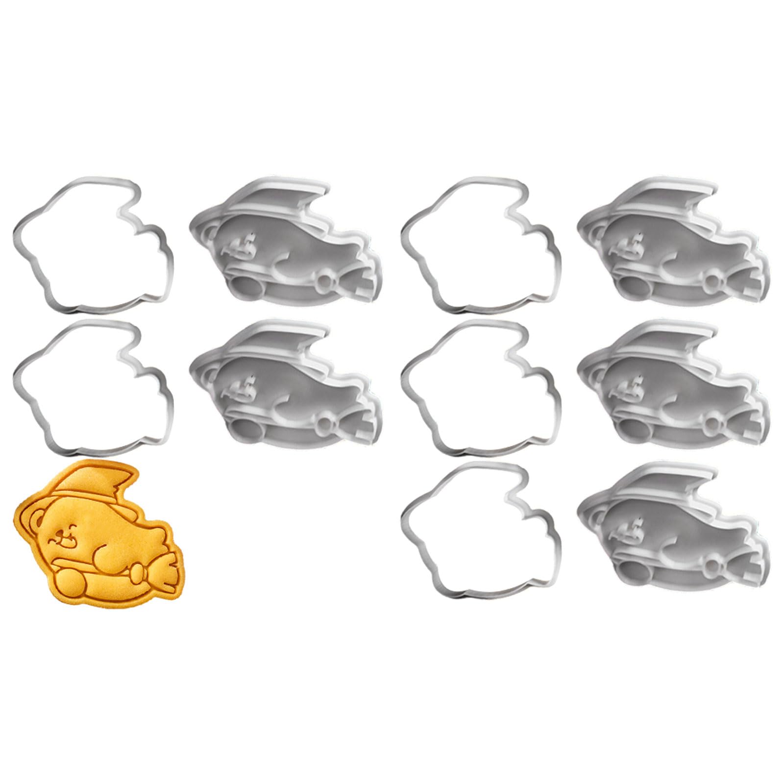 Tsophreniq 5 Set Cookie Biscuit Molding Pastrys Decorating Molds Halloween Bear Shape Biscuit Baking Tool for Halloween Cookie Molds