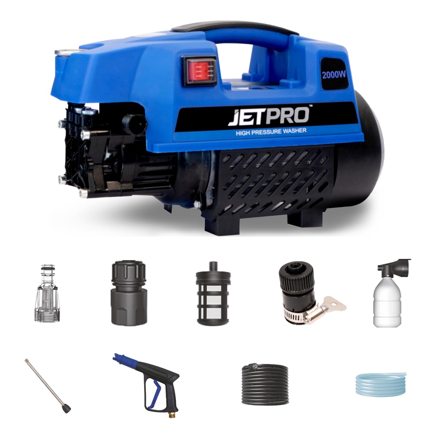 Jetpro X130 High Pressure Car Washer Machine 2000 Watts, Pressure 130 Bar, 7.5L/Min Flow Rate, 8 Meters Outlet Hose Pipe, Portable for Cleaning Car, Bike and Home-picture-18