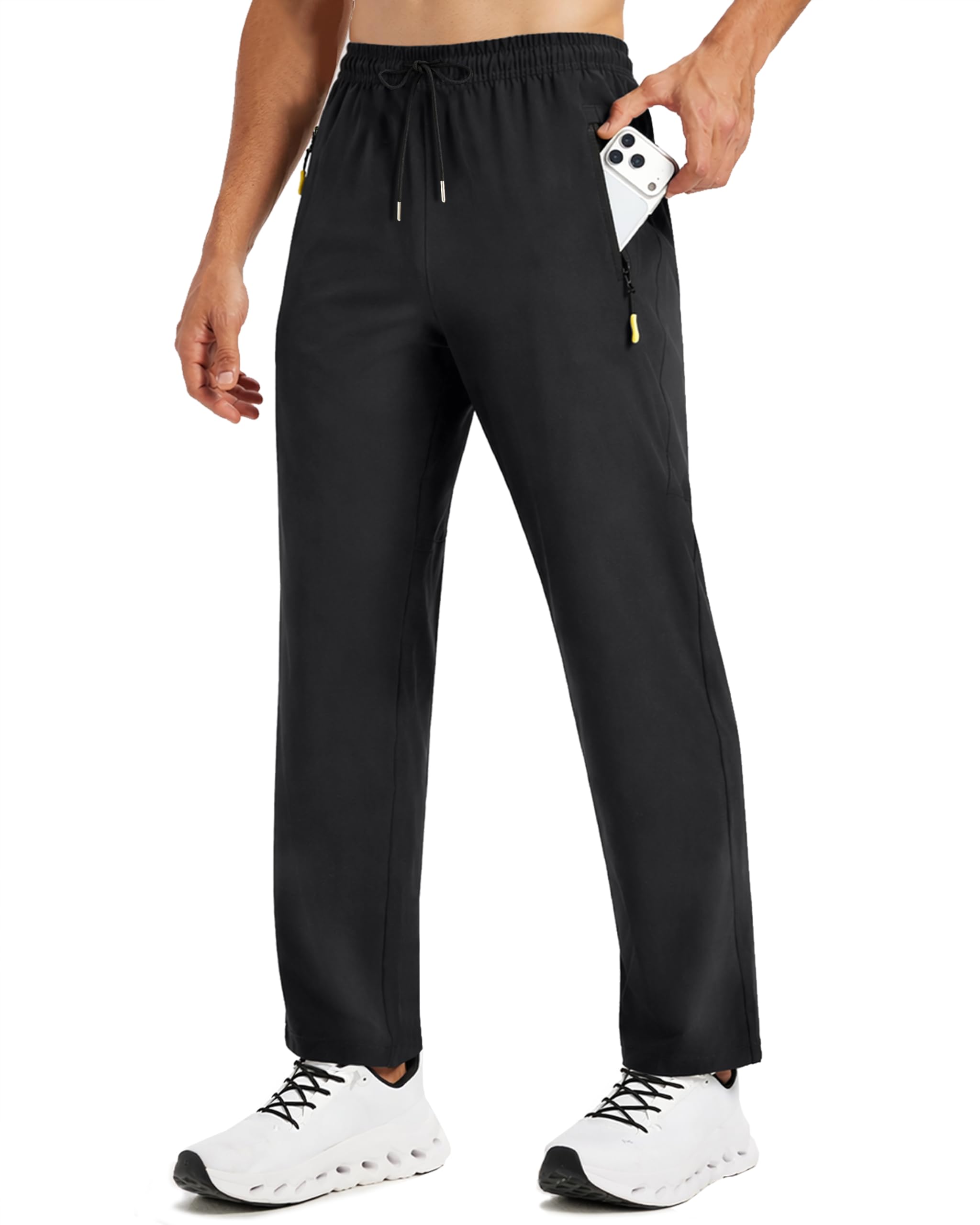 PARTICLE PLANET Men’s Lightweight Hiking Pants Quick Dry Workout Sweatpants | Athletic Pants with Zipper Pockets, Elastic Waist, Water Resistant, Breathable Stretch, Jogger for Golf Gym Outdoor Travel