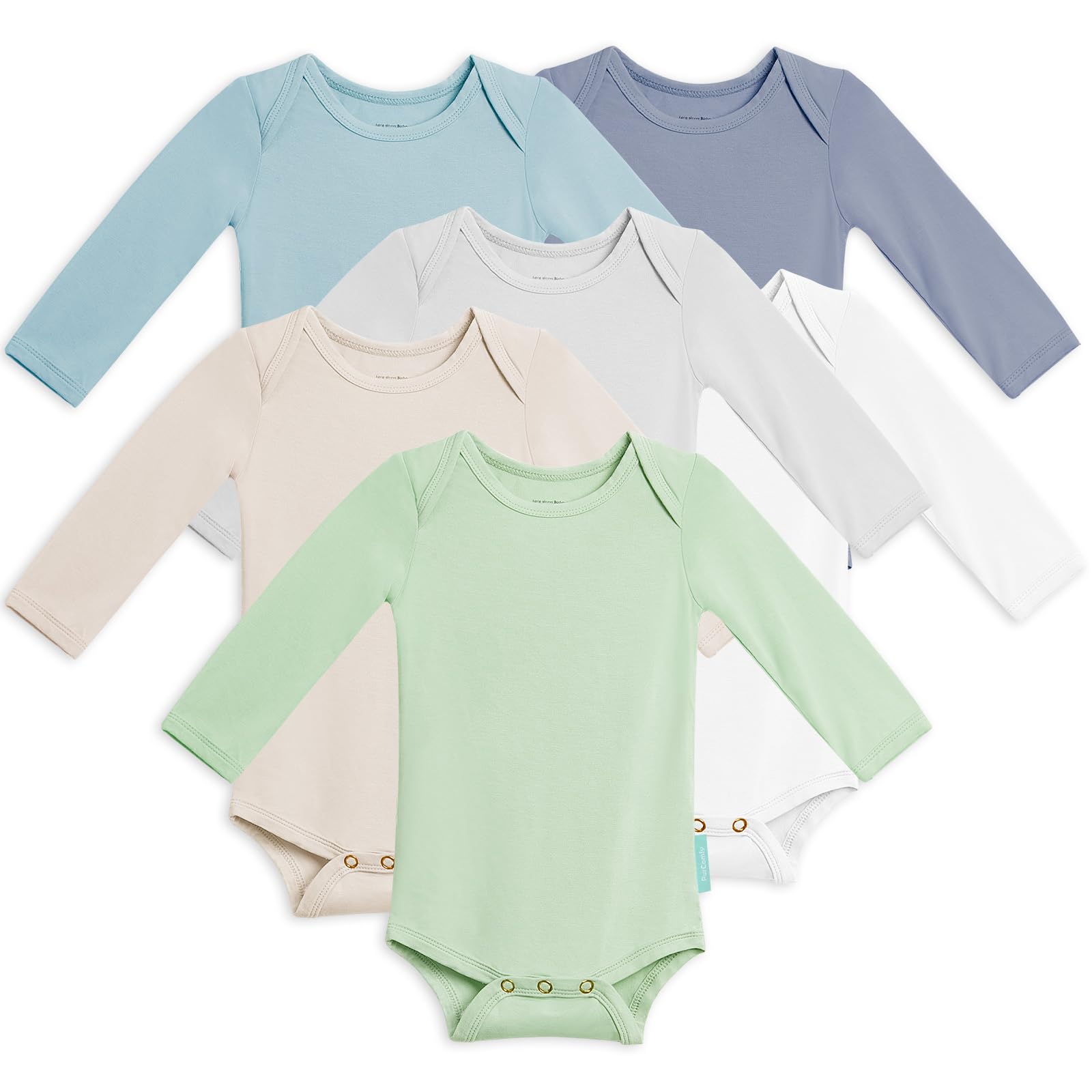 PurComfy Supersoft Bamboo Viscose Long Sleeve Baby Bodysuits