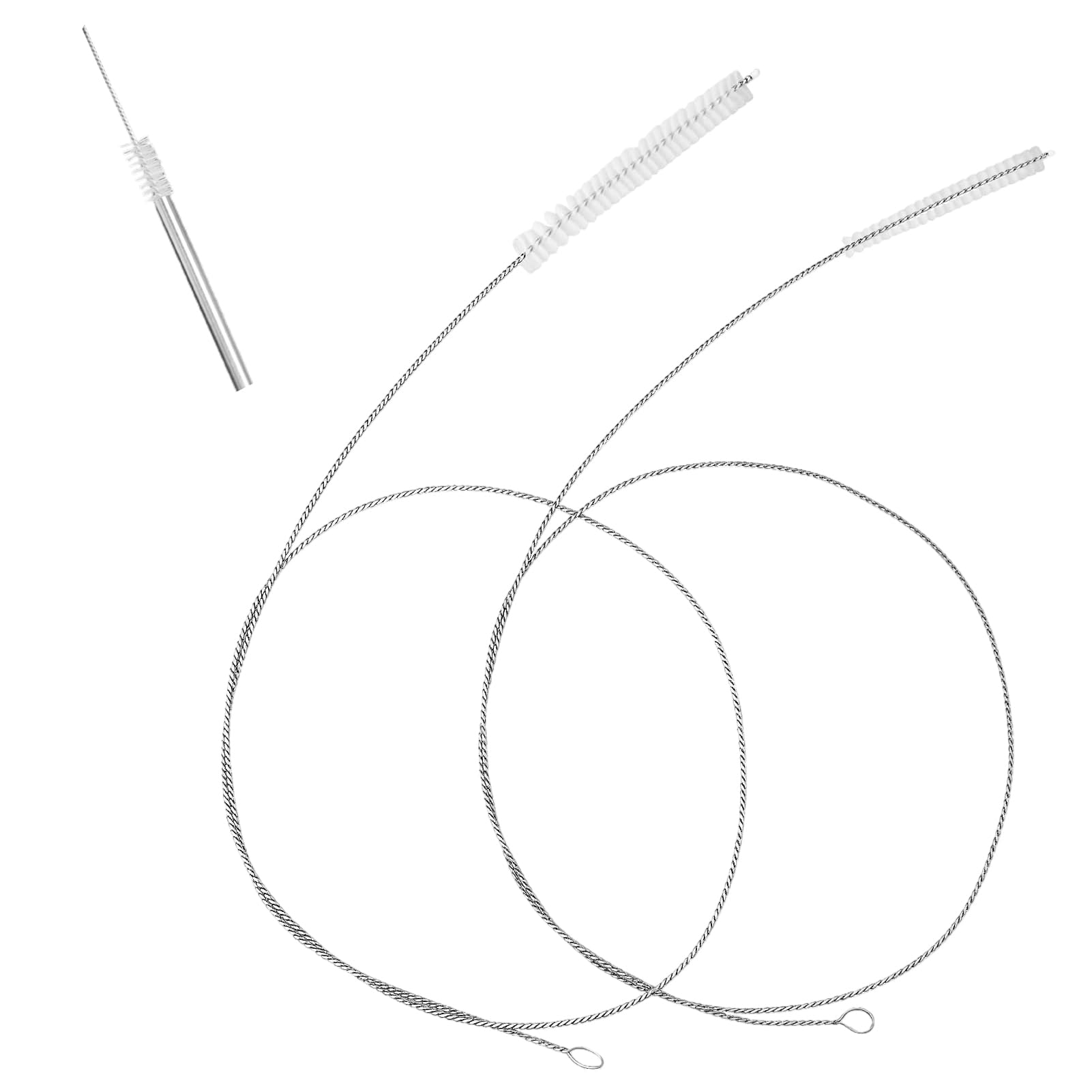 2 Piezas Cepillo Flexible 100cm Extra Largo, Cepillo Limpieza Tuberías Acero INOX Nylon, Limpiador Tubos, para Pajilla, Tubo Agua, Desagüe Refrigerador, Botella, PVC