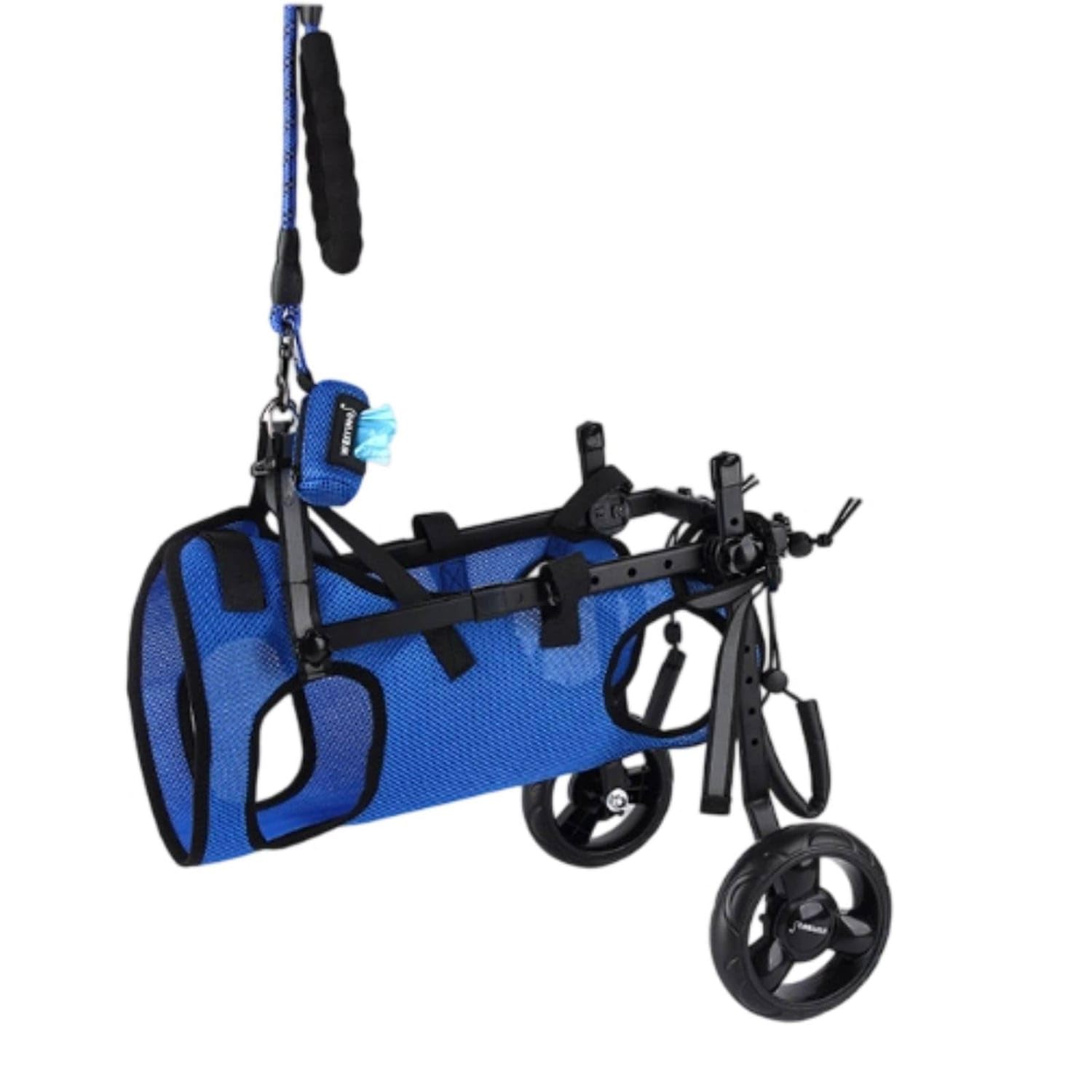 Supportive Dog Wheelchair with Reflective Strip Adjustable Dog Mobility Cart Breathable Pet Wheelchair Cart Two-Wheel for Injured Dogs, Daily Walks, Rehabilitation, Xs, Blue-reflective|Stro-picture-26