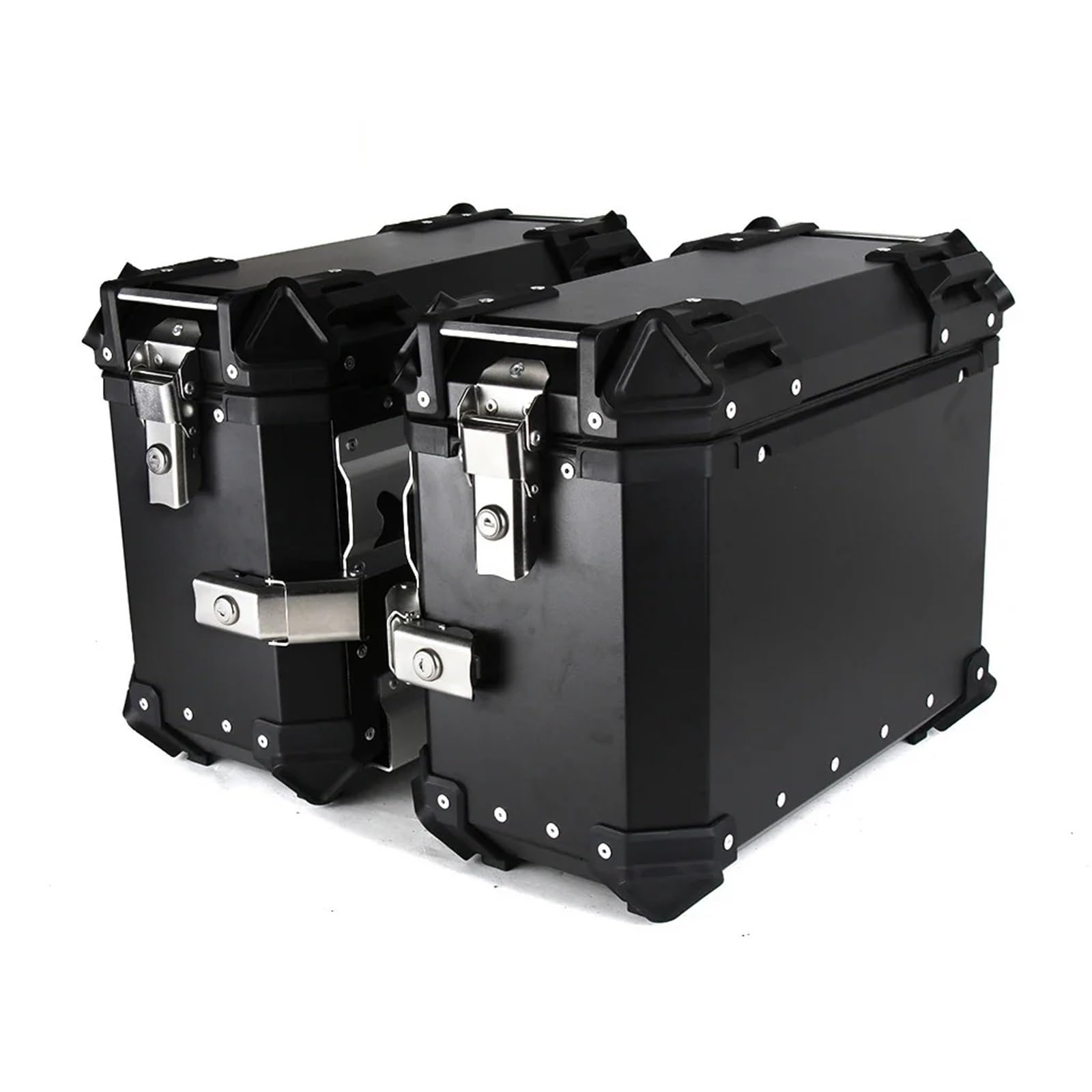 motocyklowyTopcase 38L Uniwersalny motocyklowy tylny górny kufer boczny bagażowy bagażnik zamek podróżny aluminiowa skrzynia narzędziowa bagażnika motocykla(35L Silver (1 pair))