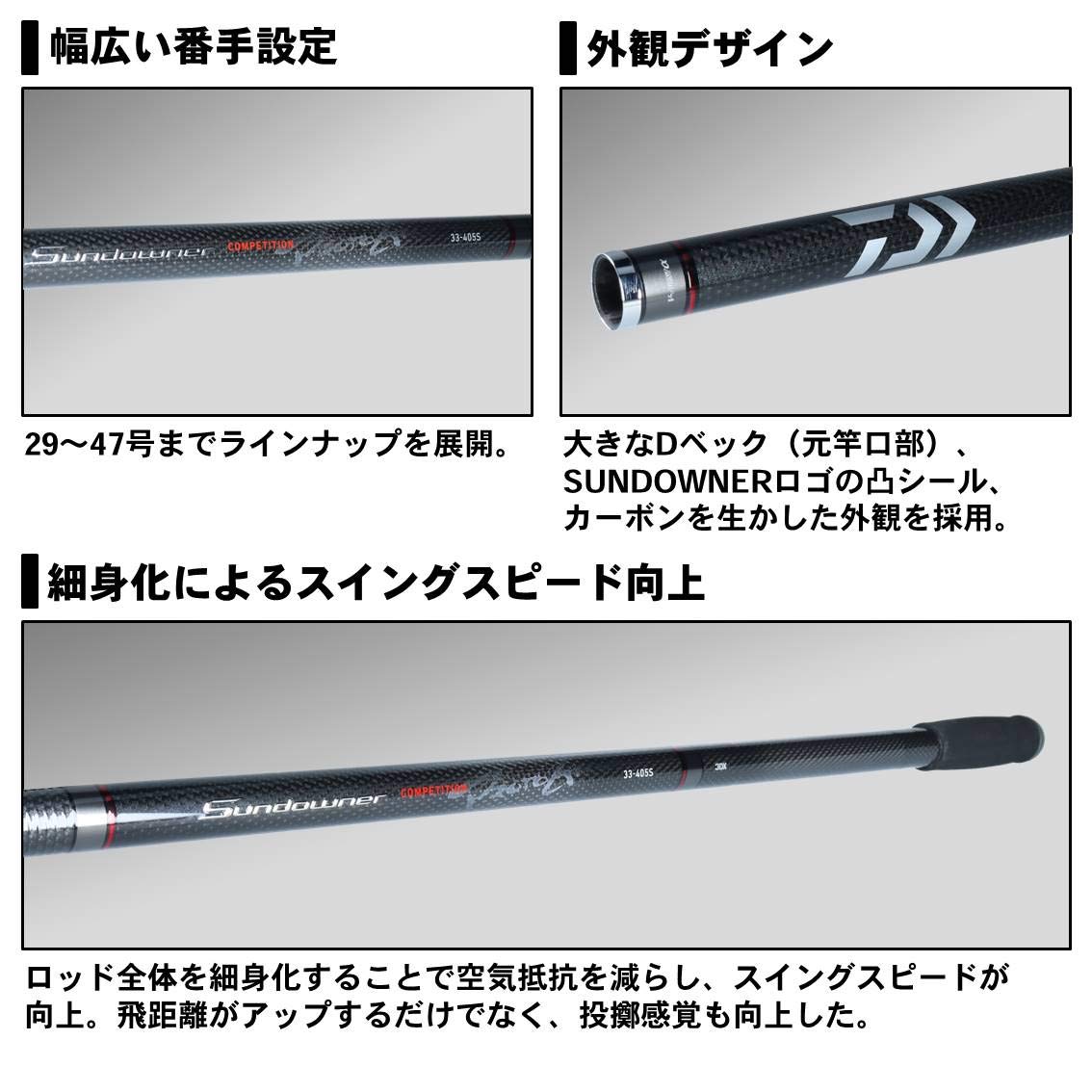 Amazon | ダイワ(DAIWA) (ガイド無し)並継投げ竿 サンダウナー CP PG 