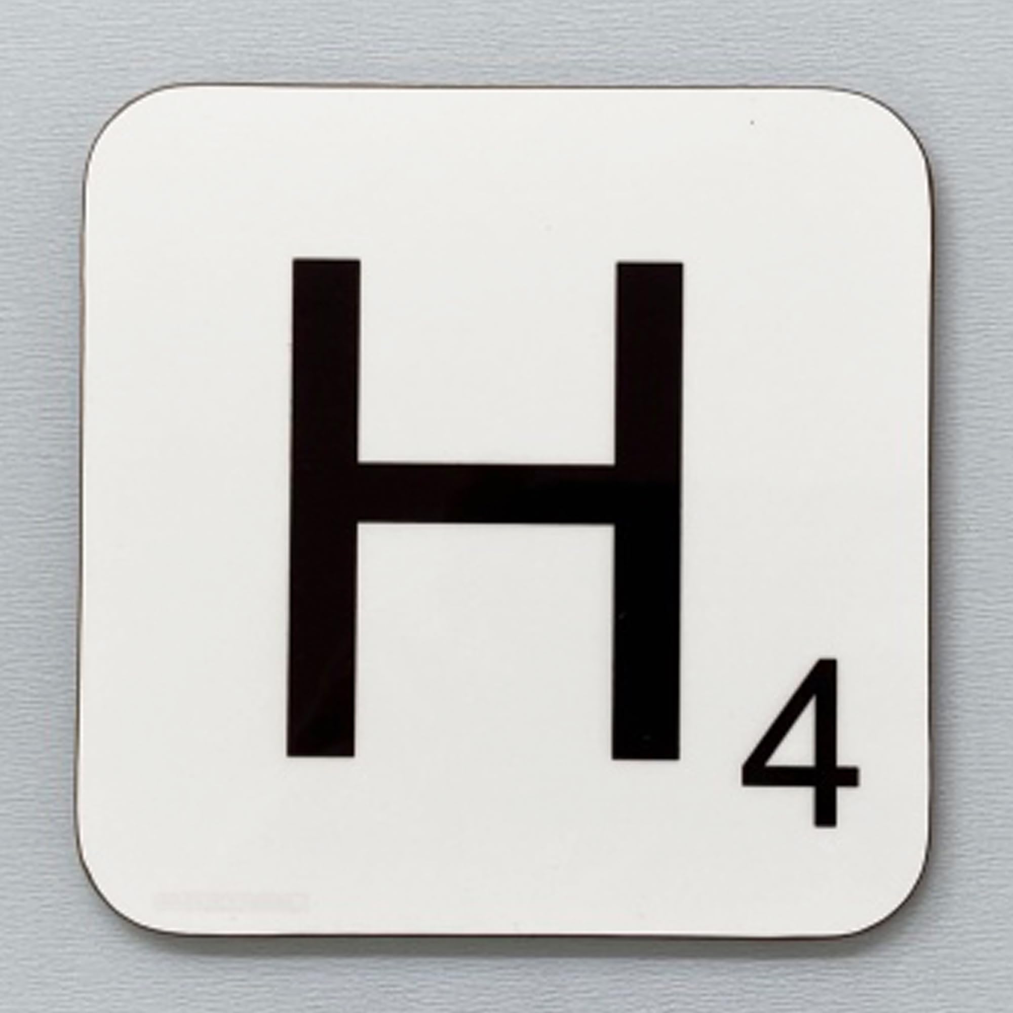 Coasteroo H Scrabble Letter - Fun Word Games Themed Design - Drinks Coaster - Hardboard - 9Cm X 9Cm - Gloss Finish