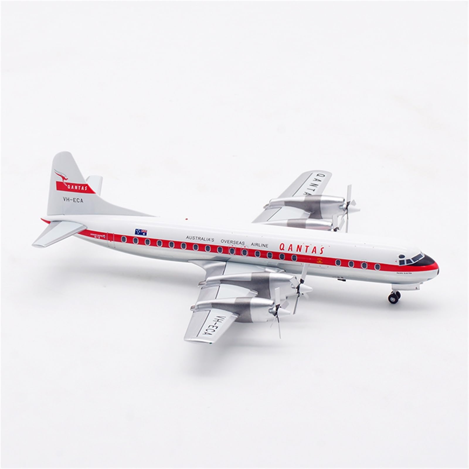 Vantor Réplica de Modelos de Aviones para Qantas Lockheed L-188 VH-ECA Diecast Escala 1:200 - Réplica de avión terminada de 15 cm en Miniatura