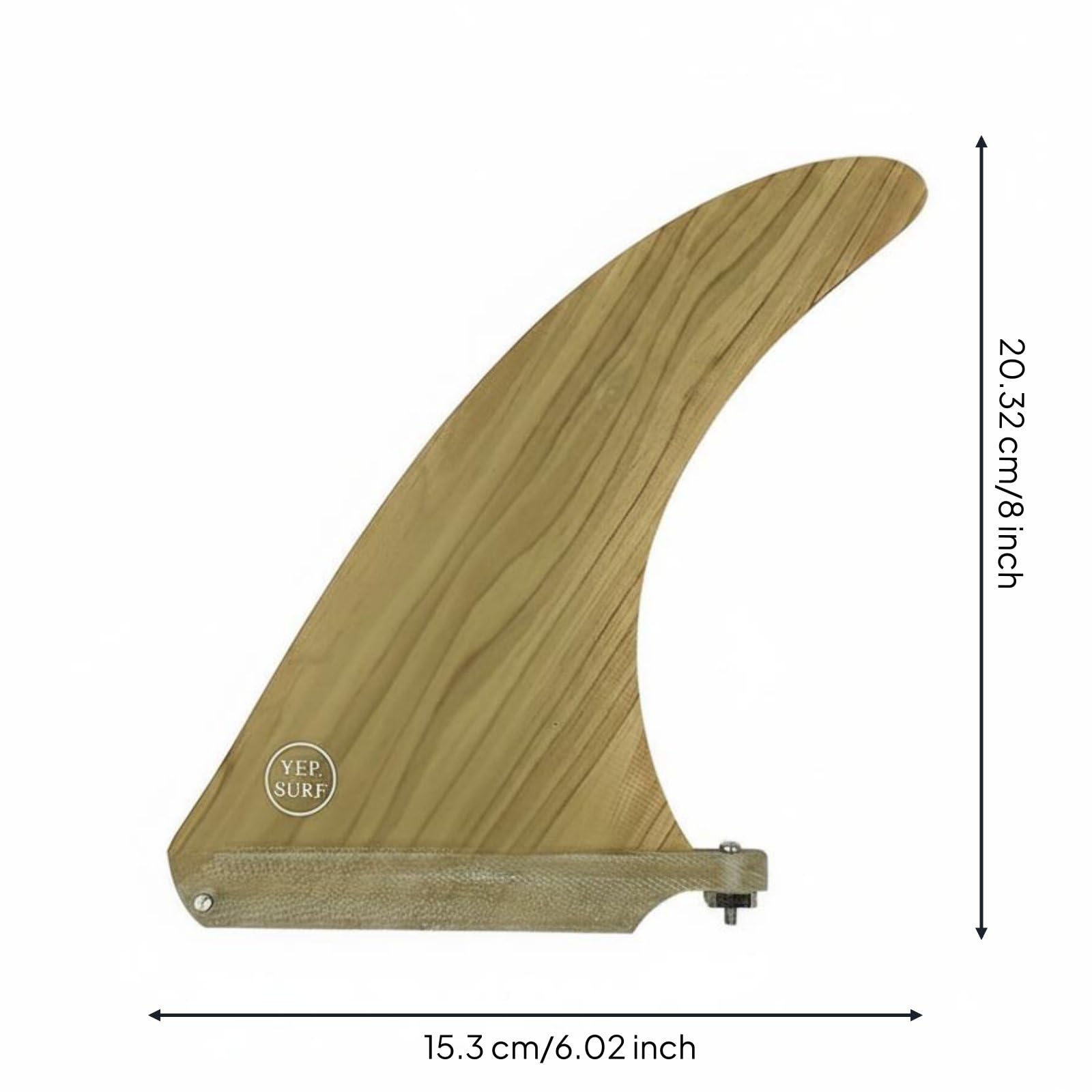 Sharplace Quilla de Surf Quilla Central Trasera Única con Aspecto Madera en Fibra de Vidrio y Bambú para Sensación Clásica y Control Suave Adecuada para Surf