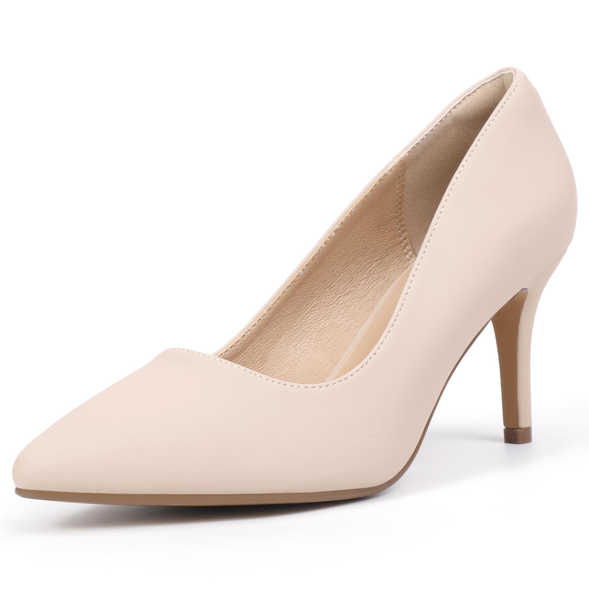 IDIFU IN3 High Heels Pumps Closed Toe Heels Women's Pumps Stiletto Pointed Toe Dress Shoes Wedding Prom Bridal Work Office Bride Guest Trendy Dressy