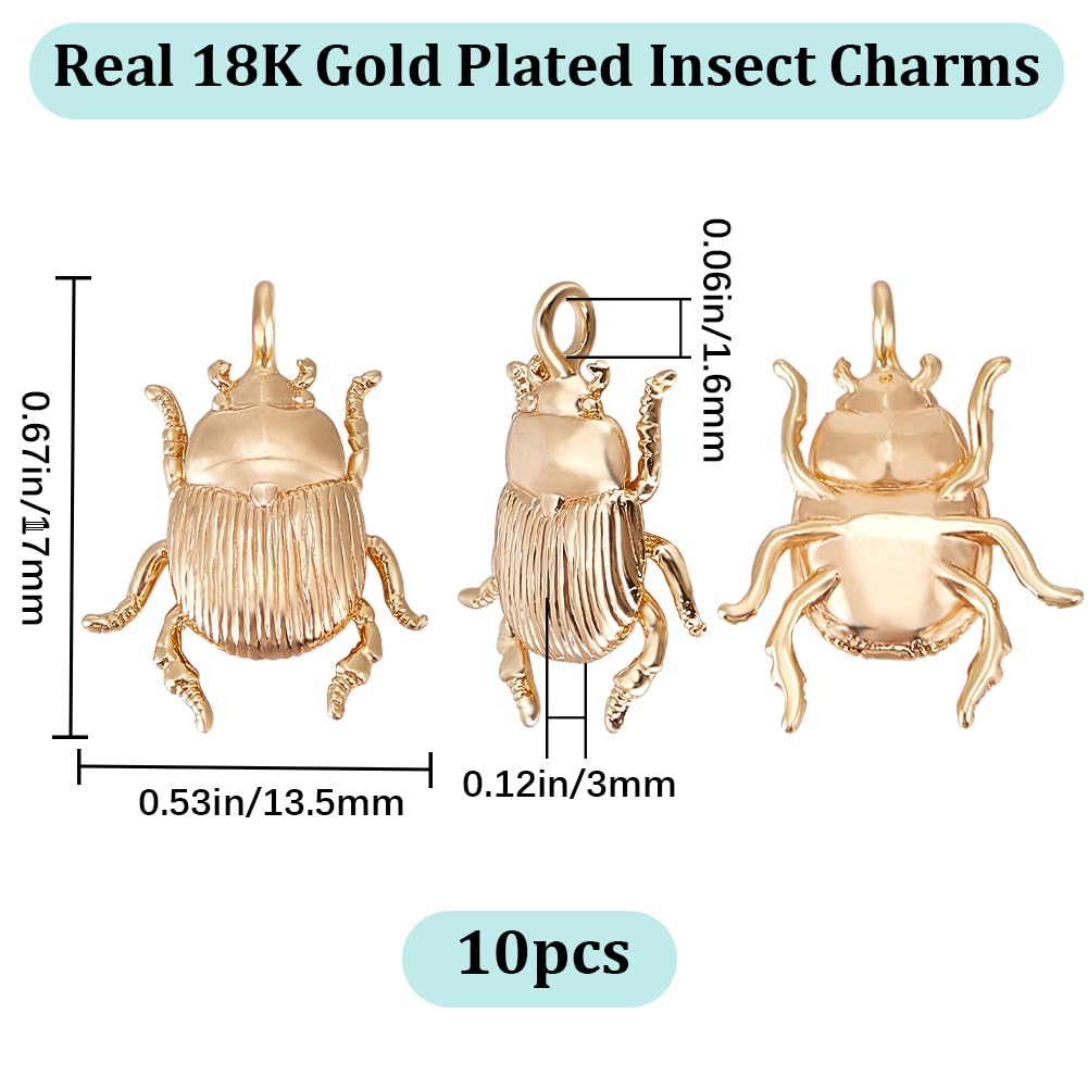 Beebeecraft 1 Boîte De 20 Breloques Pour Bracelet Plaquées Or 18 Carats