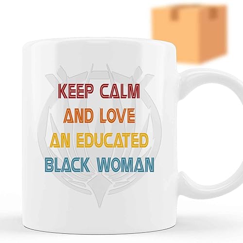 Inspirational Gift Auntie Ever Gifts - Afro Keep Calm and Love 37 - Gift for Educated Women on Birthday - 11 Oz White Ceramic Coffee Mug