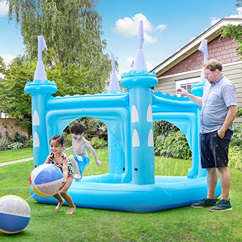 Teamson Kids - Piscina Inflable Para Niños Water Fun Castle - Azul - Tk-48271B-Uk/Eu