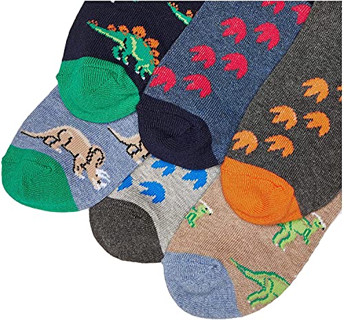 Image of Jefferies Socks Boys Fashion Novelty Dinosaur Stripes Pattern Variety Crew Socks 9 Pair Pack
