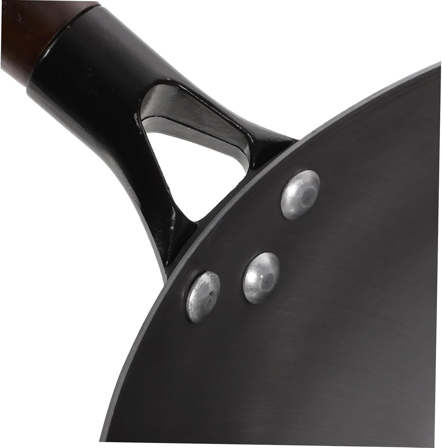 Alipis Cooking Wok Frying Pan Traditional Flat Bottom Iron Wok Handle Non-stick Cookware for and Restaurants for Stir-frying