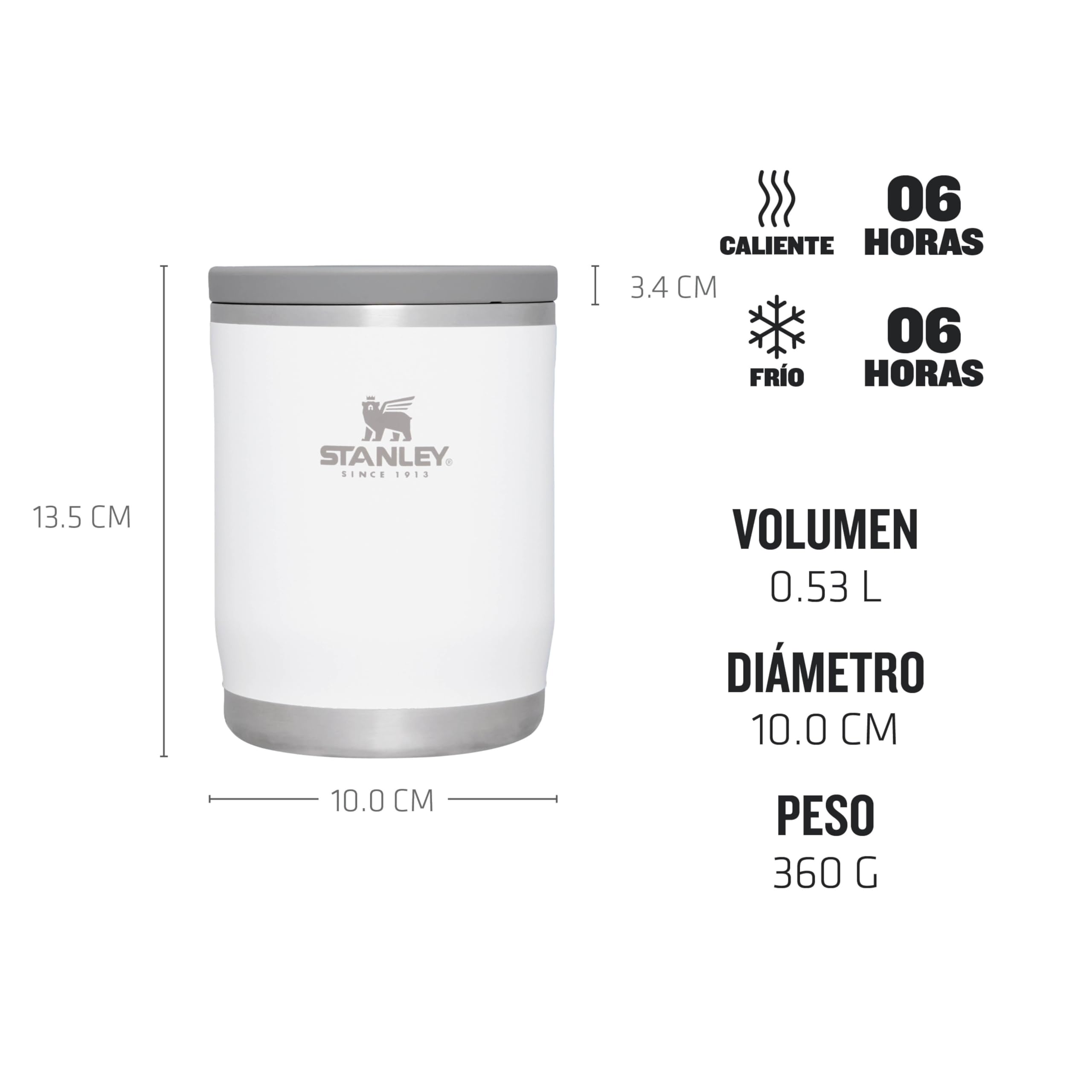 STANLEY Adventure To-Go Fiambrera Termica 0.53L - 6 Horas Caliente - 6 Horas Frío - Antifugas - Termo Comida - Apto Para Lavavajillas - Sin BPA - Polar