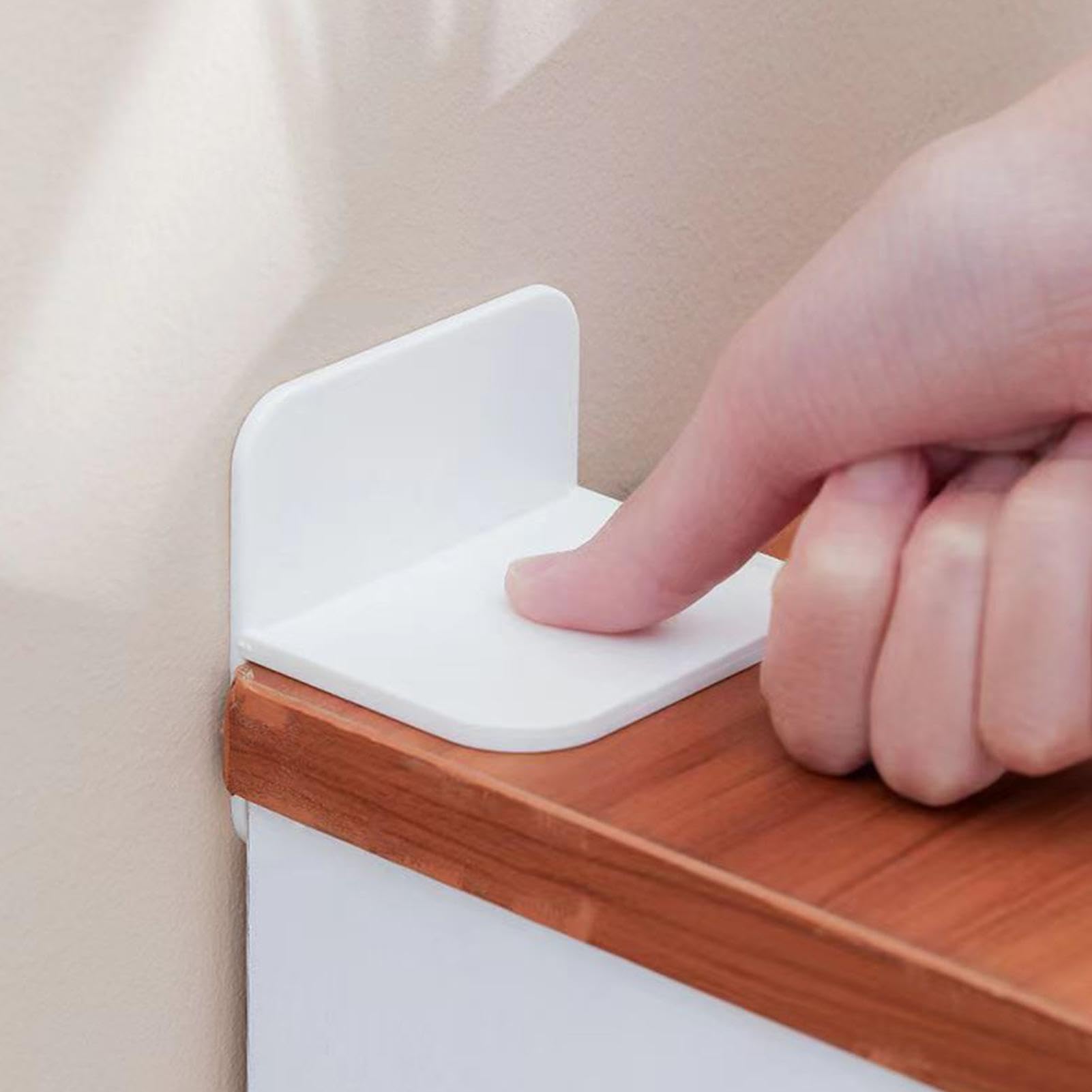Ancoraggi per mobili senza trapano, ancoraggi da parete per mobili antiribaltamento,Ancoraggi adesivi per mobili da 6 pezzi Ancoraggi sicuri per parete | Ancoraggi a parete per mobili resistenti all'u