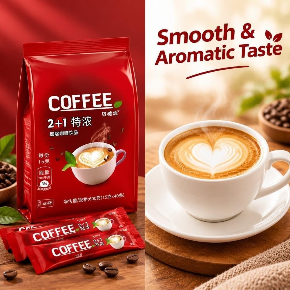 Mezcla de café instantáneo 2+1, 40 barras