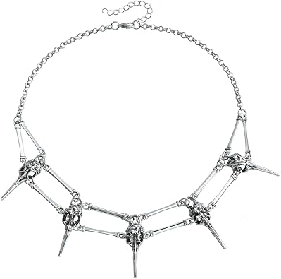 Chunky Metal Chain Edgy Punk Spike Choker Necklace For Women Statement Collar Adjustable Length High Polish Silver Tone Geometric Link Segments Gift