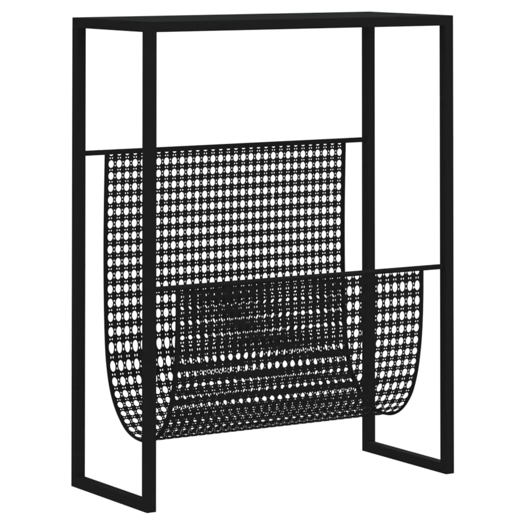 Stalowy stojak na czasopisma czarny 35x15x45 cm | Trwały organizer na książki, organizer na biurko, dekoracyjny blat stołu