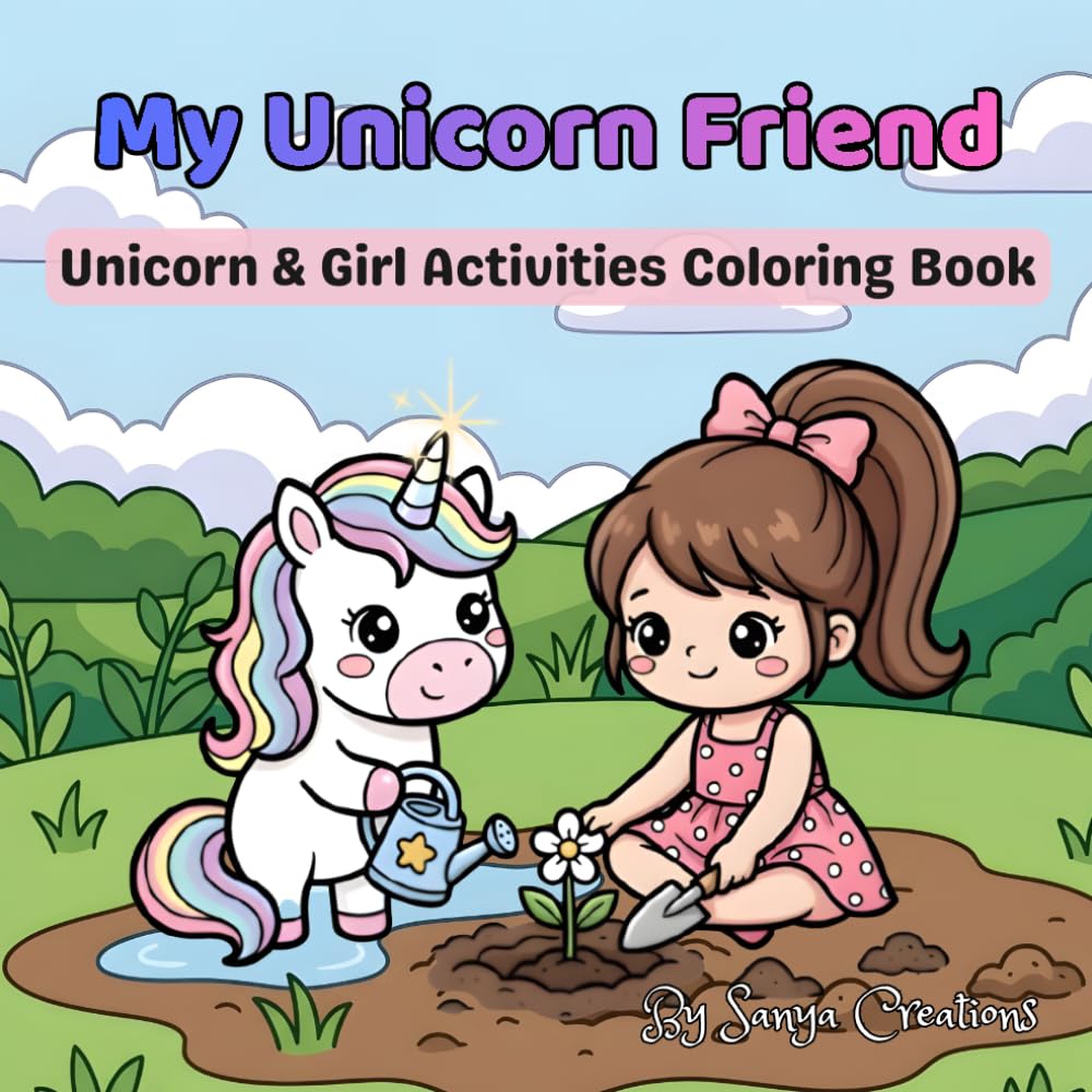 My Unicorn Friend: Unicorn & Girl Activities Coloring Book