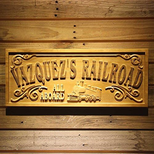 ADVPRO wpa0417 Railroad Name Personalized Train Station Lover Gift Wood Engraved Wooden Sign - Standard 23" x 9.25"