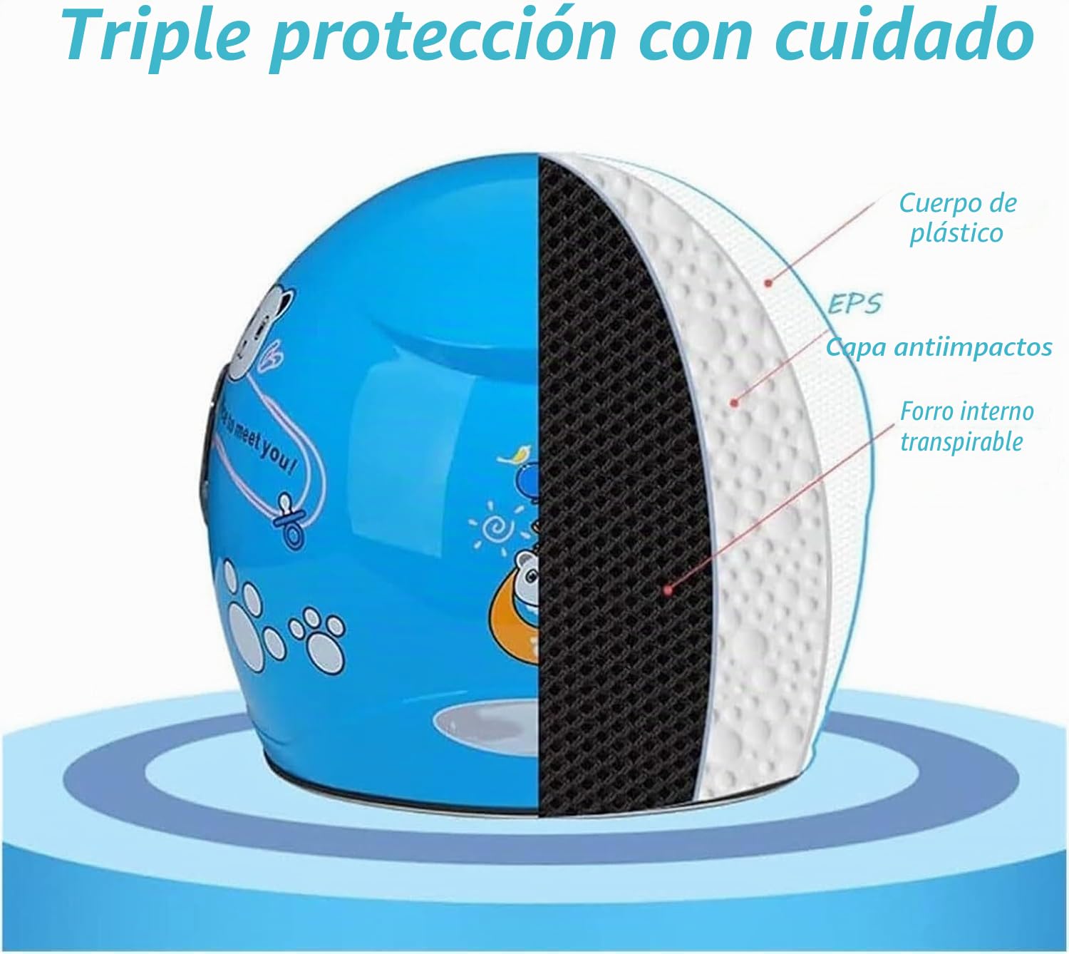 Casco de Moto para Niños Casco de Moto para Niños Casco para Niños Casco de Bicicleta para Niños Casco de Moto para Niños Corte y Ergonómico para Invierno