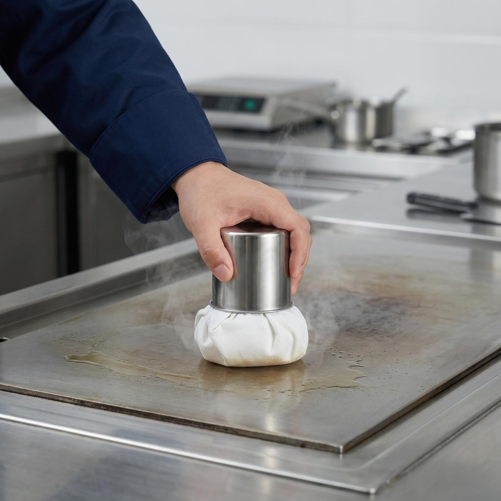 Housoutil Brosse à Graisse Crêpe, Brosse à Huile Inox Crêpe, Essuie-Glace Pour Crêpe, Vadrouille à Huile Pour Griller Les Stands De Cuisson Pour Graisser Les Crêpes