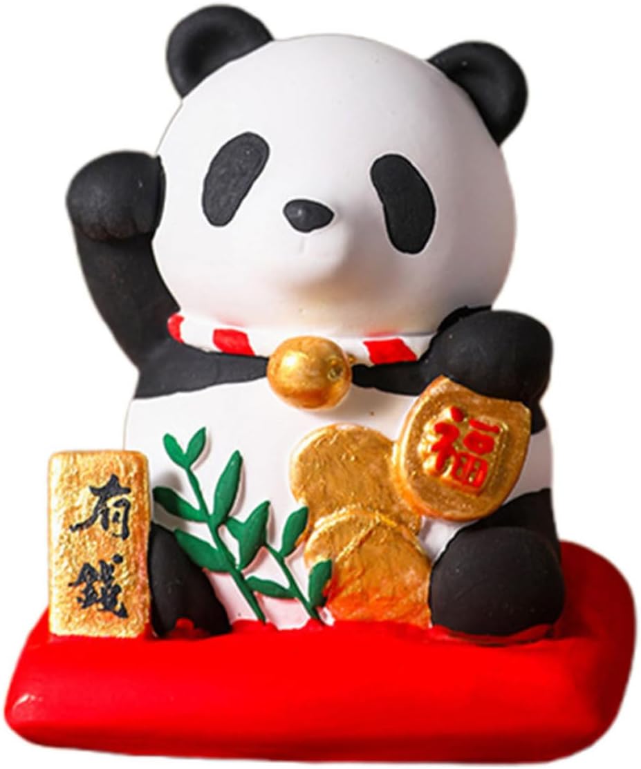 Panda Figurine Oil Diffuser Non-Electric Stone Essential Oil Diffuser with Passive Diffusion Plaster Material for Meditation Room and Bedroom