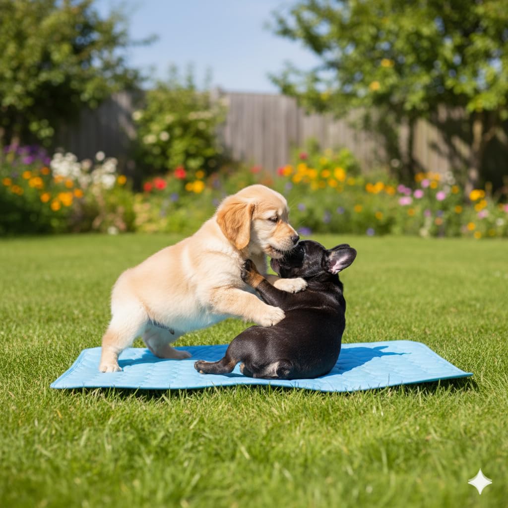 nobooao Dog Cooling Mat Large 70 × 55 cm, Glacier Blue Gel-Free Ice-Silk Cooling Pad, Machine-Washable - Image 4
