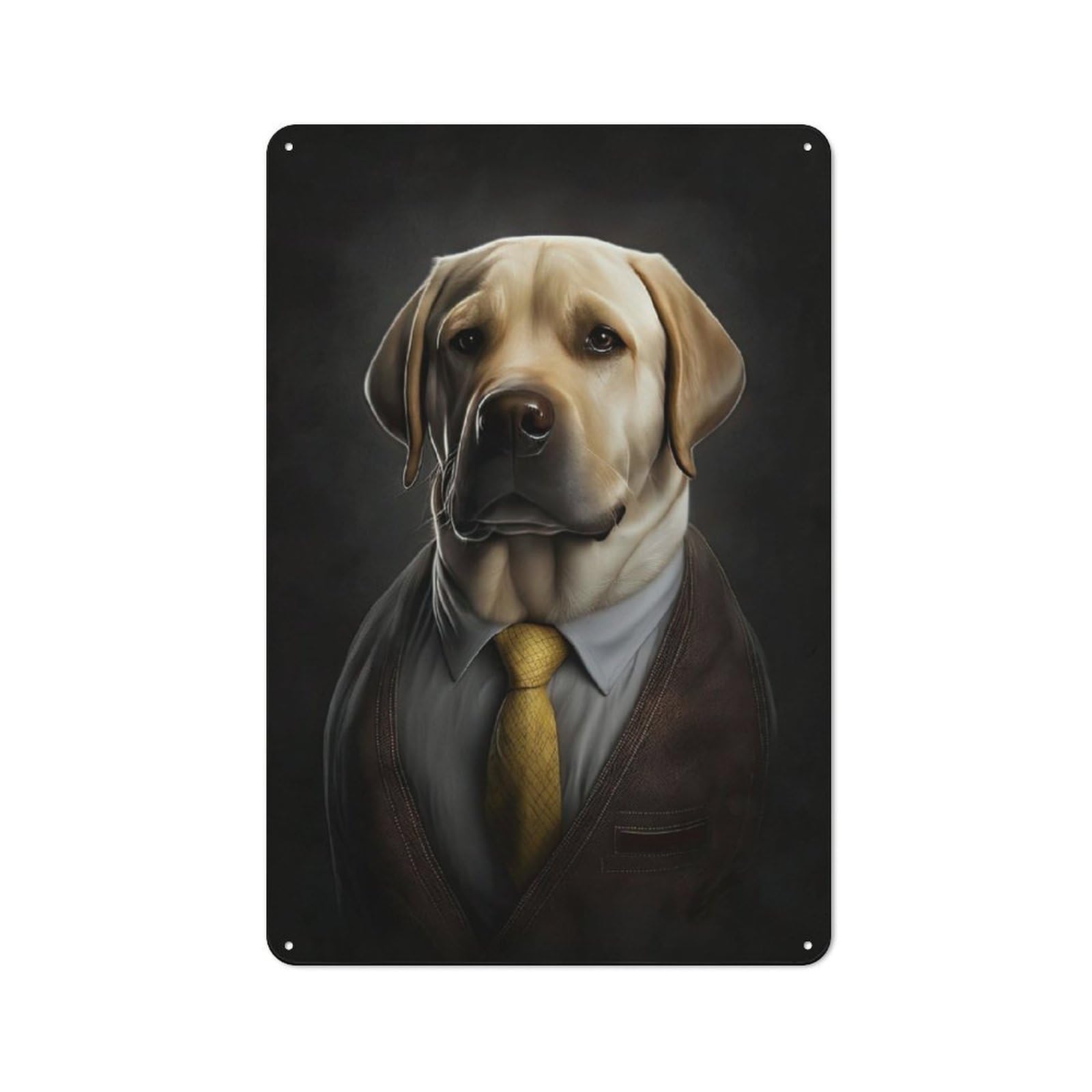 Junmoney Men's Labrador In A Suit Vintage Tin Sign 30X20cm With For Man Cave Or Games Room, Suited To Wall Displays In Games Rooms And Man Caves