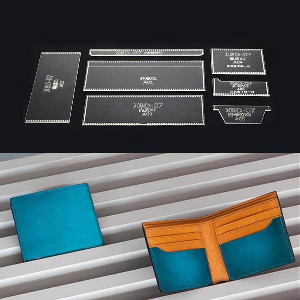 bnf® 7 Pieces/Set Acrylic Purse Short Wallet Pattern Template Stencil DIY Leather Hand Craft Crafts | Leathercrafts | Leathercraft Tools | Other Leather Tools-image-39
