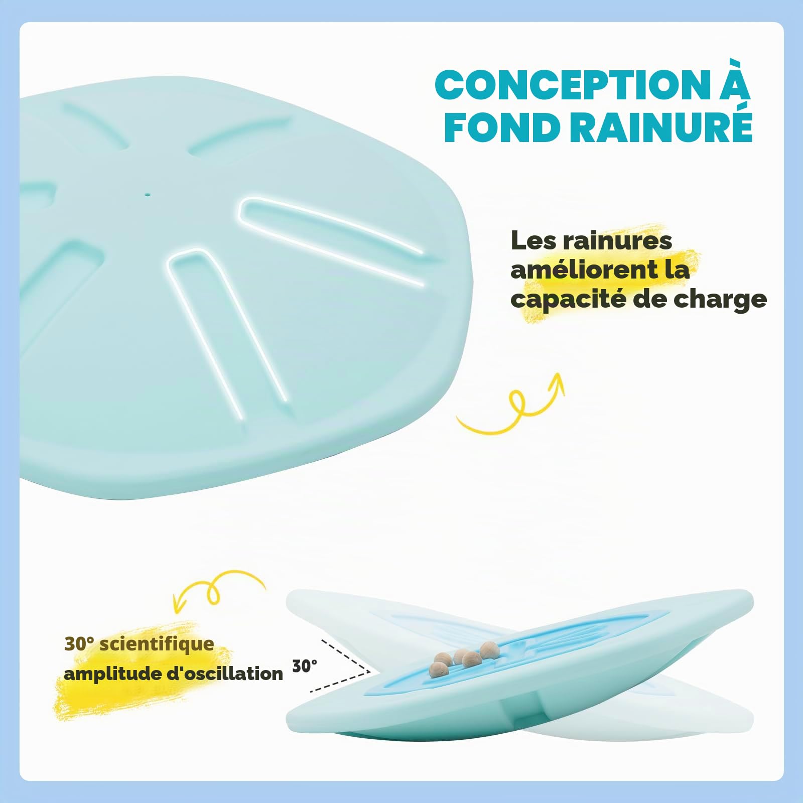 HOMCENT Planche d'Équilibre pour Enfants, Planche d'équilibre hexagonale avec 5 boules en bois, entraîneur d'équilibre für Jungen und Mädchen, charge 50 kg