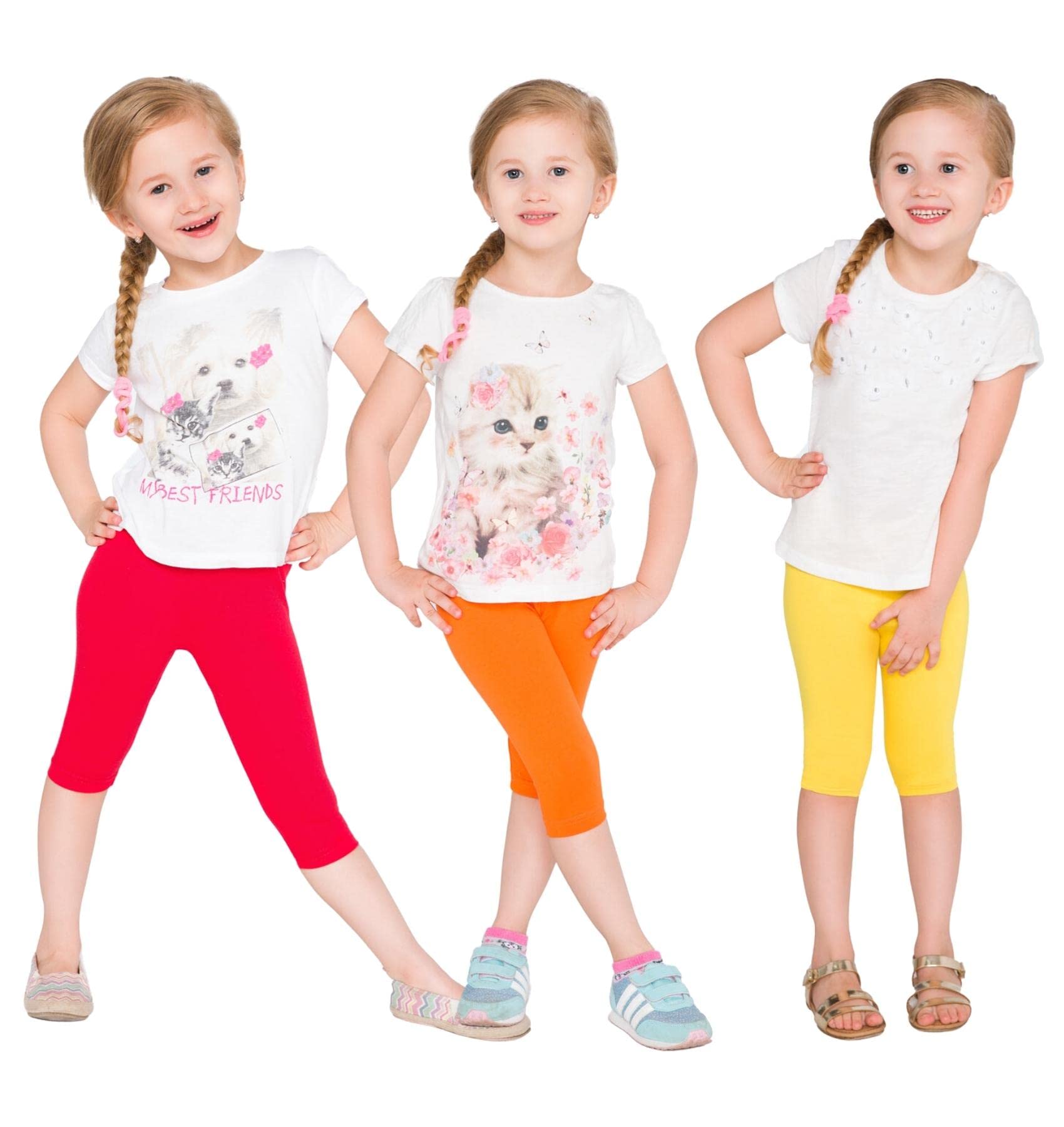 hi!mom - Leggings Pirata Infantiles - Algodón - Colores Lisos - Tallas 2-13 años
