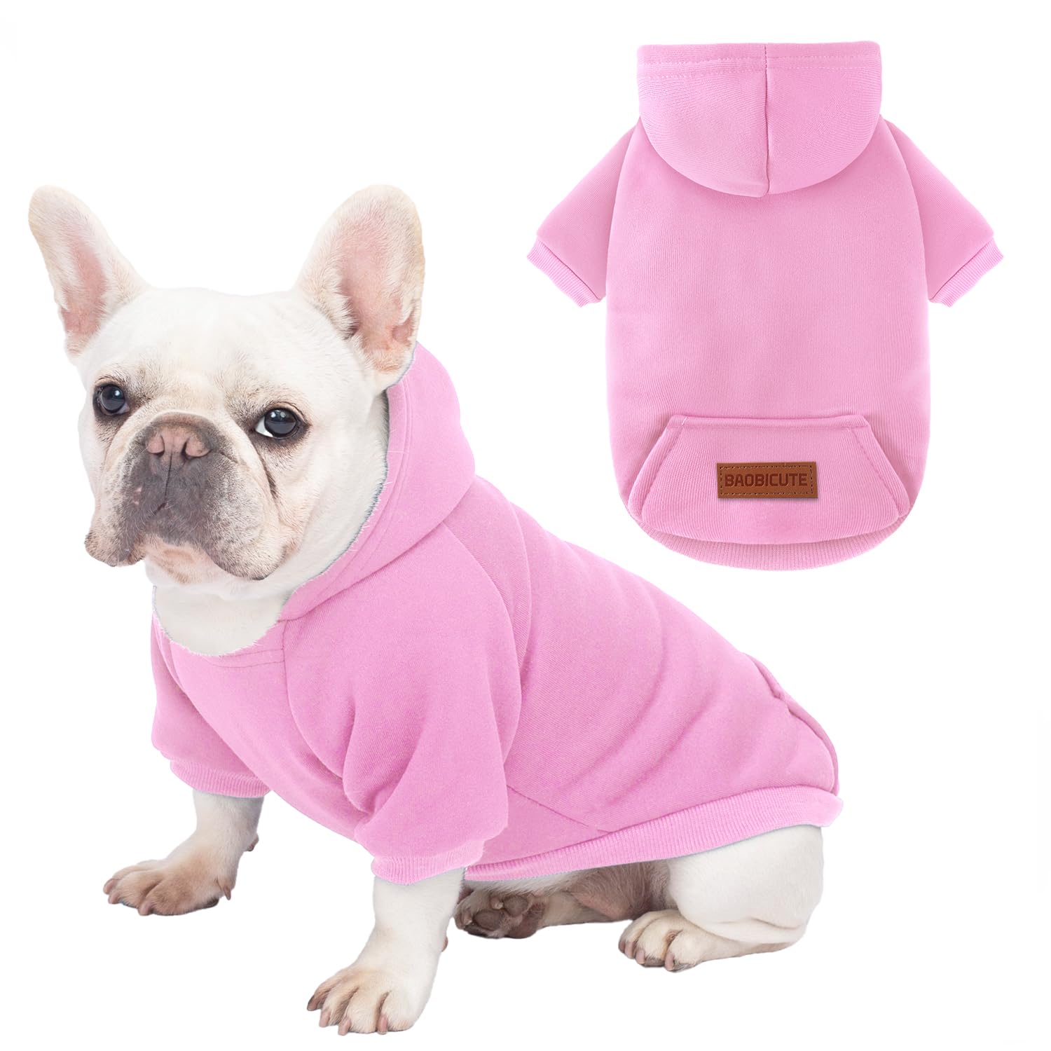 1 Pack Dog Hoodie Warm Hood Dog Sweater Cold Weather Small Dogs Sweatshirt Comfort Pet Clothes for Small Medium Dogs with Pockets Chihuahua Clothes for Male Female Girl Boy Sporty Daily Wear