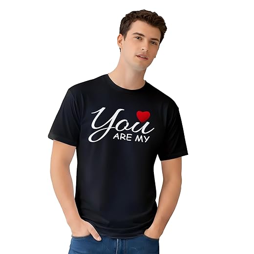 Matching Printed T-Shirt - Round Neck Cotton Tee - Romantic Matching T-Shirt for Men & Women