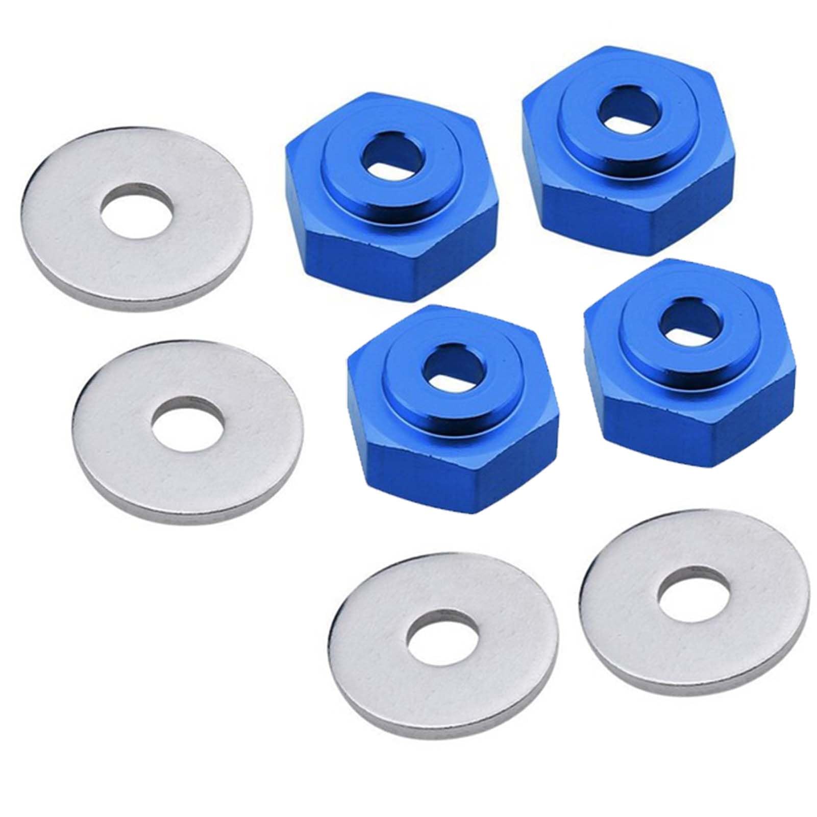 KEEDA 4PCS 12mm Turn 17mm Aluminum Alloy Wheel Rim Hex Adapter for HSP 1/10 RC Car Buggy Monster Truck Can Use 1/8 Tire Wheel(Blue) - Image 2