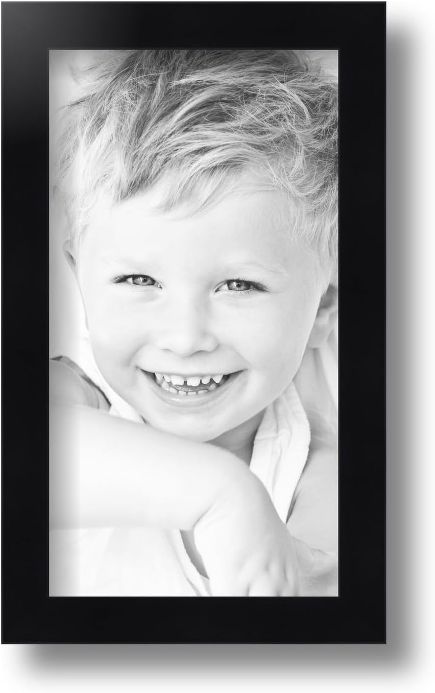 ArtToFrames 5x9 inch .75 Satin Black Stem - .5 Rabbet Wood Picture Frame, 2WOM10010-5x9