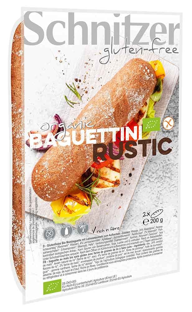 Schnitzer Mini baguette rústica sin gluten 2 unidades de 100 g