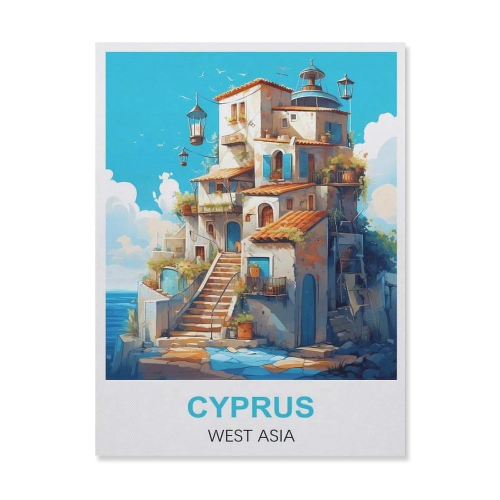 Funny Bathroom Wall Decor Signs，Cyprus West Asia(30x40cm）