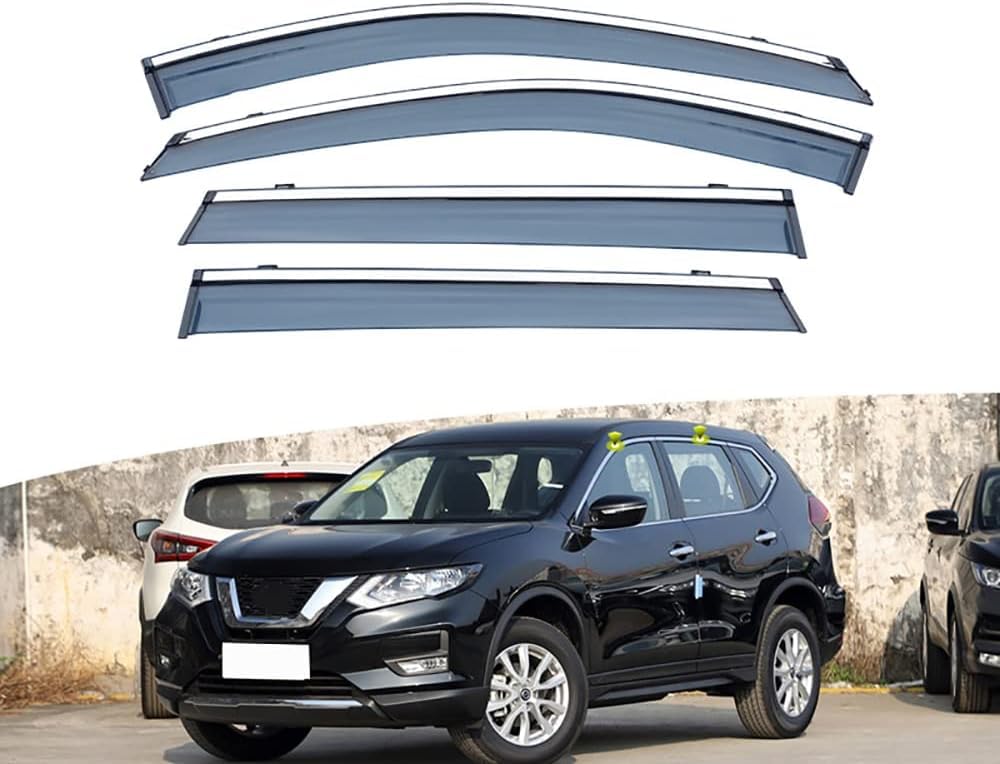 TANGTX Car Wind Deflectors for Nissan X-Trail 2014-2021, Window Visor Sun Rain Guard Smoke Guards Weather Shied Covers Window Deflector