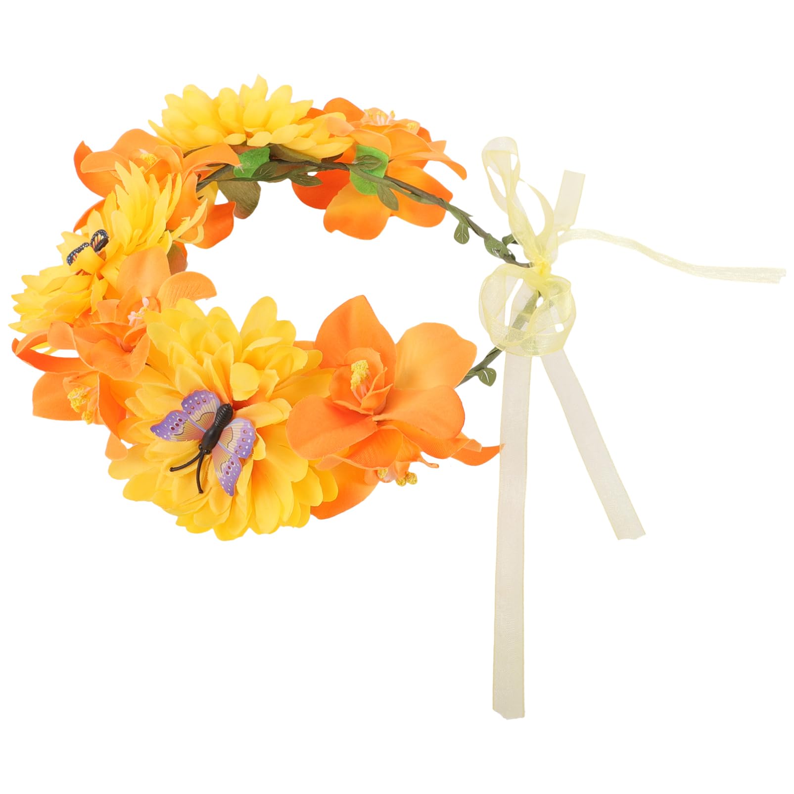 FRCOLOR 4 Piezas diadema de flores de de flores de bohemia diadema de guirnalda de tocados de novia tiaras de novia de falsa tocado de niña tela
