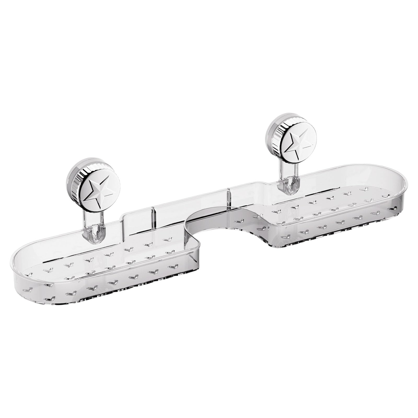 MICFENY Rustproof Shower Organiser for Shampoo Wall Mounted Suction Cup Storage Rack Space Saving Accessories Holder