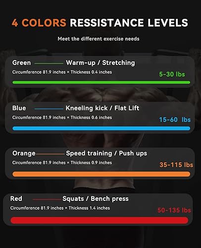 Miniatura 2 de SUNPOW Pull Up Assistance Bands - Set of 5 Resistance Heavy Duty Workout Exercise Stretch Fitness Bands Assist Set for Body, Instruction Guide and