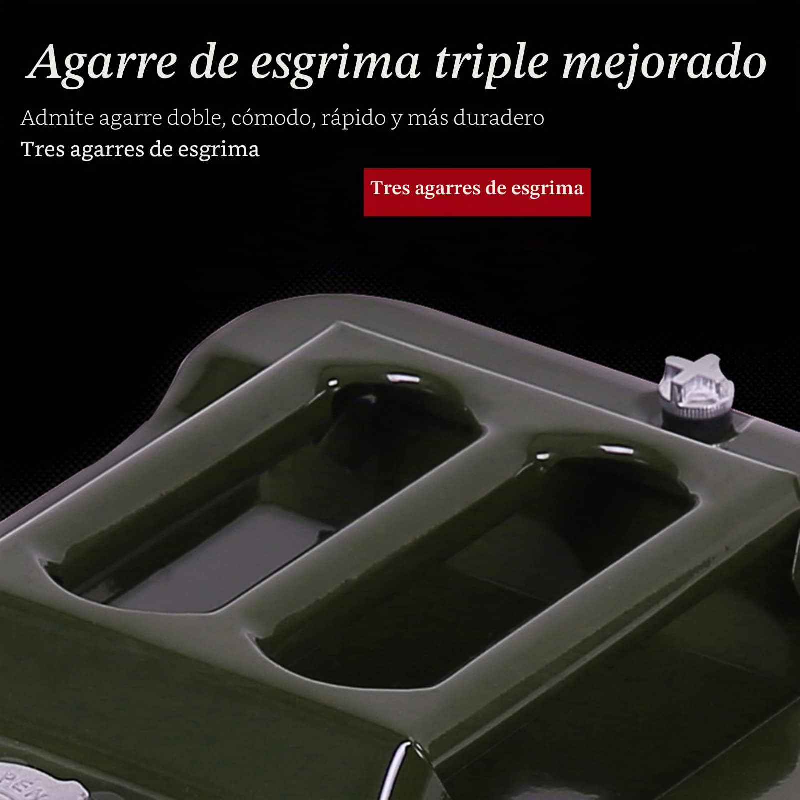 Latierra Bidón de gasolina de metal de 20 litros, hasta 4 veces más rápido que los bidones convencionales, para gasolina y diésel, certificado UN