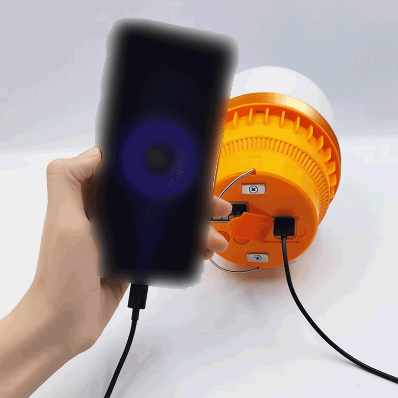 Duradero Linterna de Camping de plástico, Linterna de Camping Recargable, Linterna para Tienda de campaña al Aire Libre con Gancho, Linterna de Camping magnética Portátil