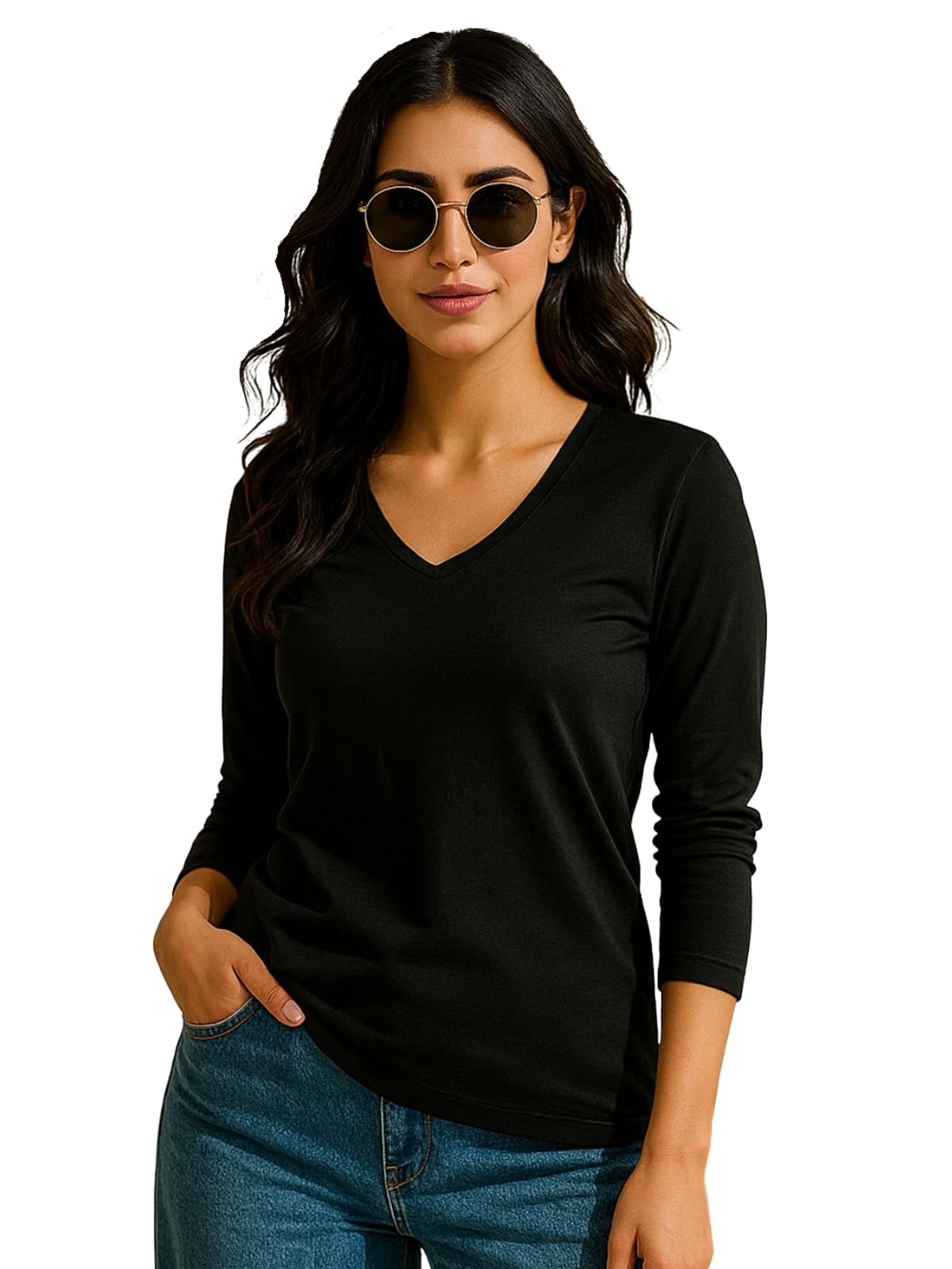 juneberry Pure Cotton Regular Fit Solid Full Sleeve T-Shirt for Women & Girls (Sizes: S to 2XL)-picture-18