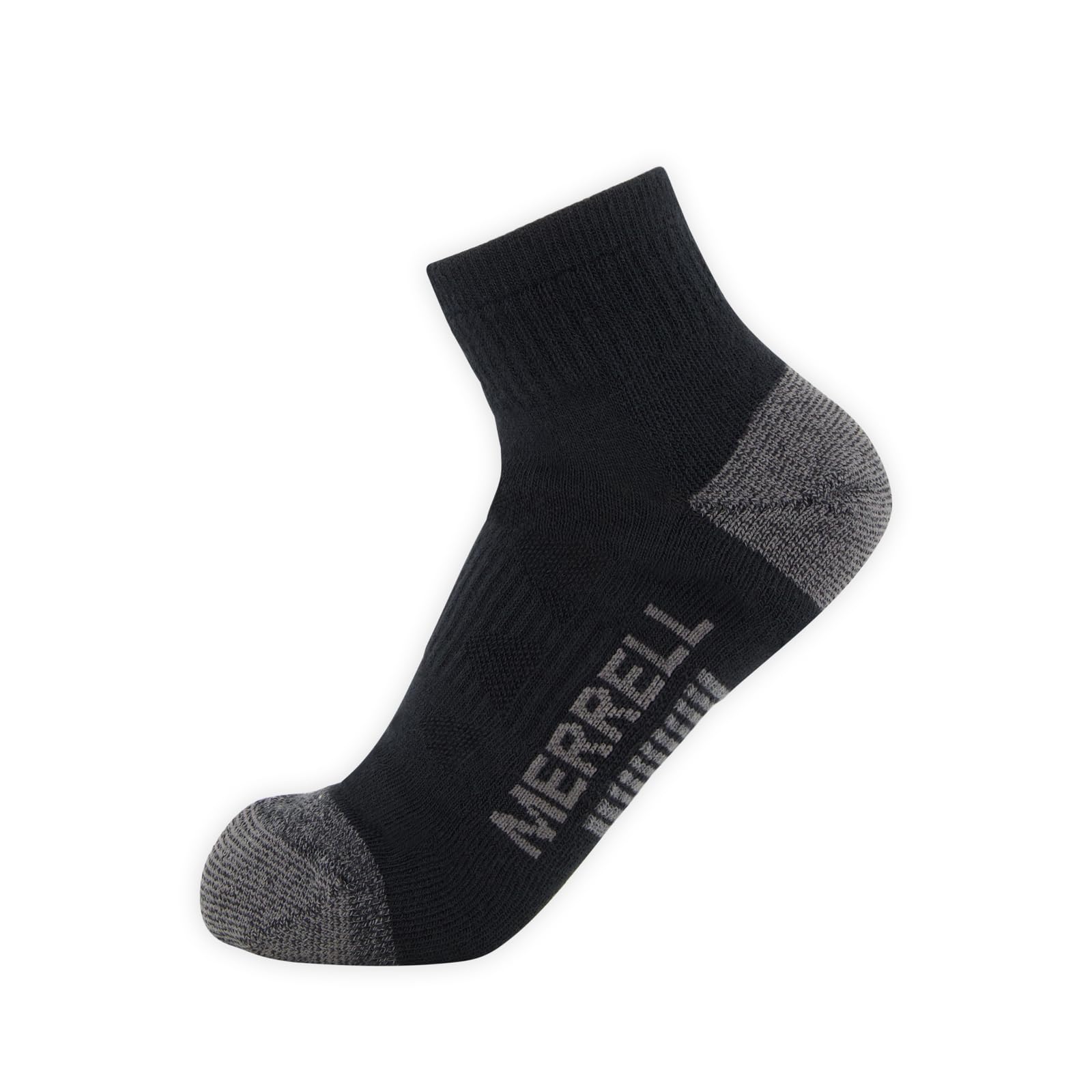 Merrell Moab Hiking Anklet Socks, Mid-Weight Walking Socks, Moisture Wicking & Arch Support, Black, Medium-Large